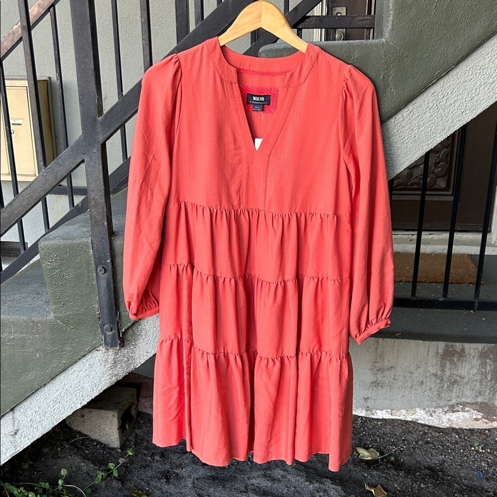 NWT Anthropologie Maeve Amber Tiered Ruffle Tunic Dress Fall Bohemian Country